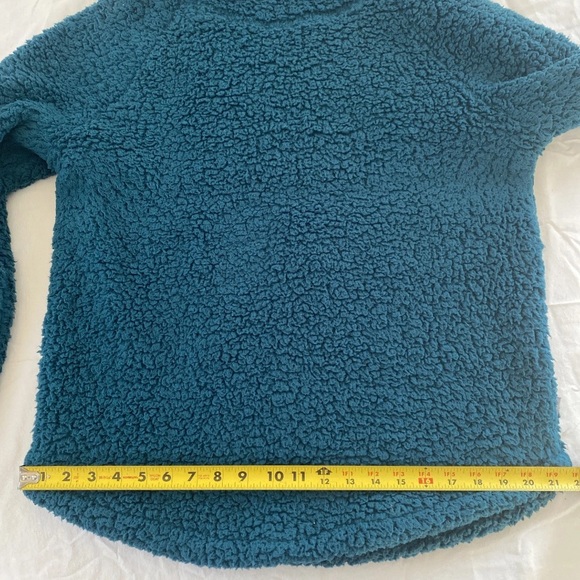 Eddie Bauer Women’s Teal Cowl Neck Plush Teddy Fleece Pullover, size M - Picture 12 of 13